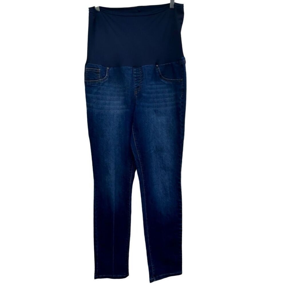 Blue Spice Maternity Jeans Women's XL Blue Denim Pull-On Comfort Full Panel